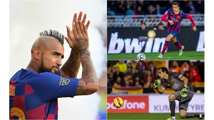 Arturo Vidal, Alexis Sánchez y Claudio Bravo jugaron para el Barcelona en distintos momentos de sus carreras.