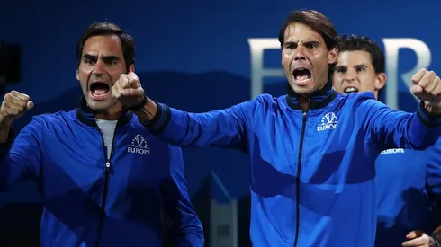 Roger Federer y Rafa Nadal en la Laver Cup 2019