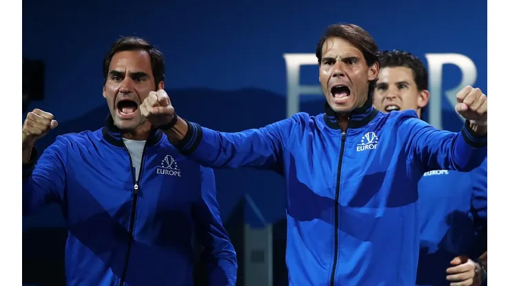 Roger Federer y Rafa Nadal en la Laver Cup 2019