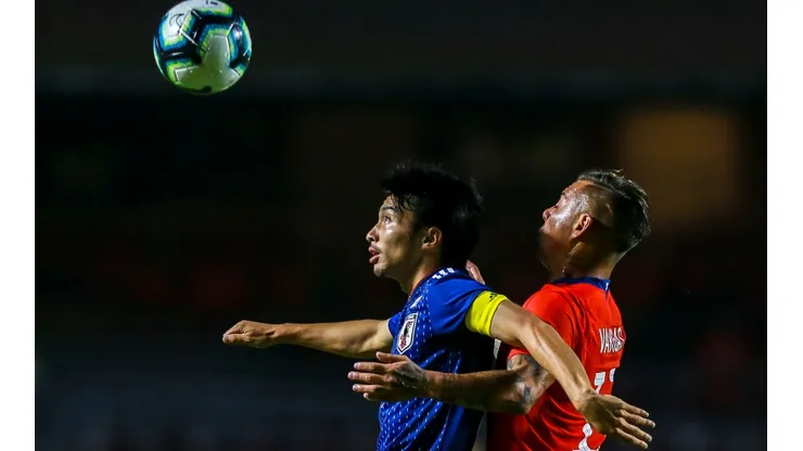 Shoya Nakajima en el duelo que la Roja le ganó por goleada a Japón en el inicio de la Copa América 2019.