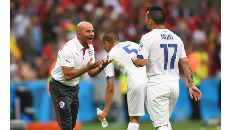 Sampaoli en el Mundial de Brasil con la selección chilena