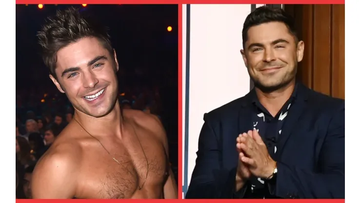 Zac Efron antes y después del accidente.