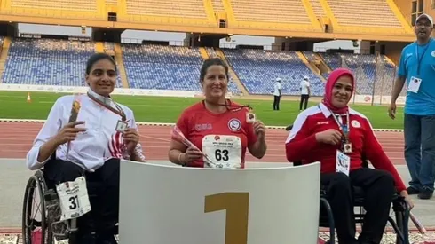 Francisca Mardones en el podio del Grand Prix de Marruecos