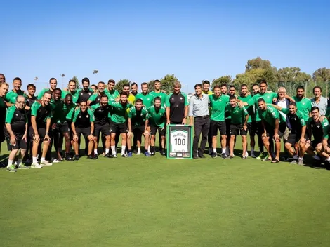 Pellegrini agradece los saludos con torta del Betis