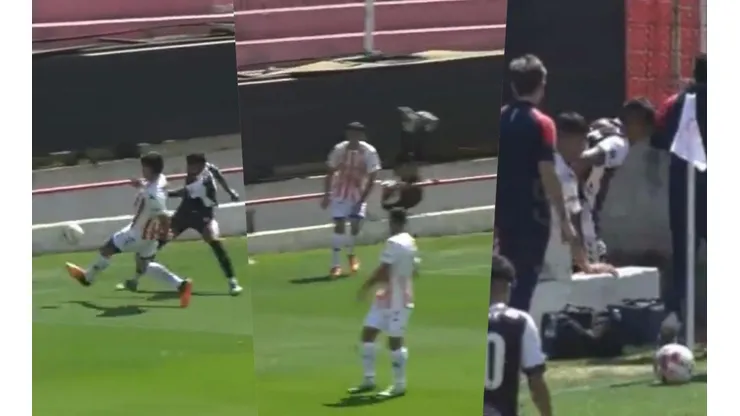 Un peligroso momento se vivió en el partido entre Unión de Santa Fe y Platense en el torneo de reservas del fútbol argentino.
