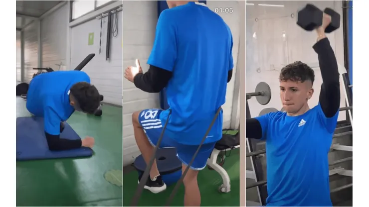 Luciano Arriagada compartió un breve video del entrenamiento que realiza.