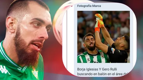 Borja Iglesias tiene para celebrar con la tremenda fotografía que le sacaron en el duelo Betis-Villarreal