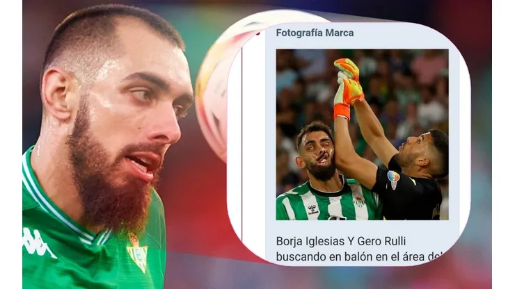 Borja Iglesias tiene para celebrar con la tremenda fotografía que le sacaron en el duelo Betis-Villarreal