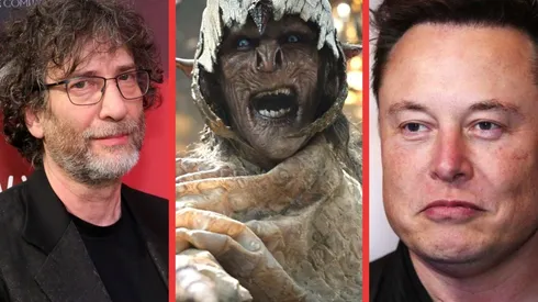 Neil Gaiman, un orco de la serie El Señor de los Anillos: Los Anillos de Poder y Elon Musk.