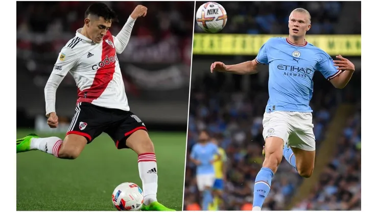 Pablo Solari marca triplete el mismo día de Haaland y lo destacan en Argentina.