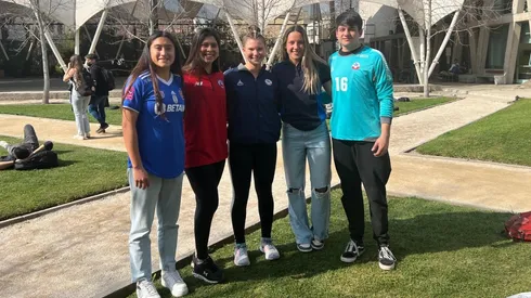 En la imagen: Llanka Groff - fútbol (Ing. en Información y Control de Gestión), Fernanda Arrieta - hockey césped, Francisca Parra - balonmano, Rocío Muñoz - atletismo (Ing. Comercial) y Esteban Menanteau - balonmano (Contador Auditor).