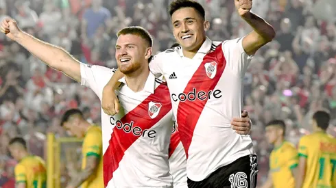 Solari y su primer triplete con River Plate, y lo sufrió Beccacece.