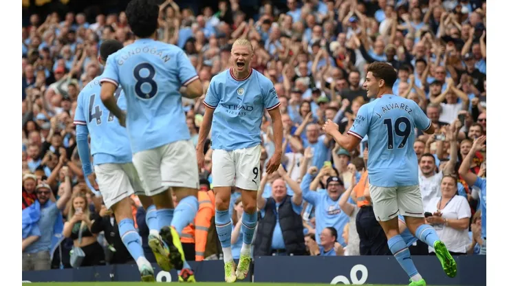 Haaland convirtió su primer triplete con la camiseta del City.
