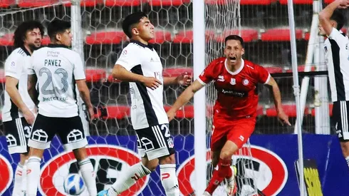 Quili Vilches con la cara llena de gol luego de anotarle a Colo Colo dos veces