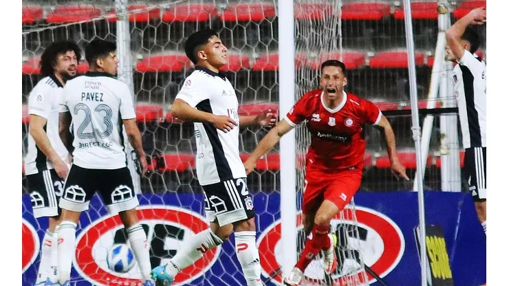 Quili Vilches con la cara llena de gol luego de anotarle a Colo Colo dos veces