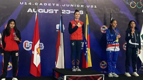 Magdalena Godoy en el podio Panamericano