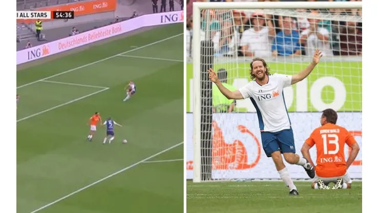 Vettel tras marcar un golazo en partido benéfico