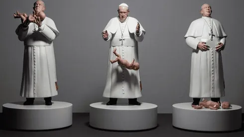 La escultura del artista chileno.