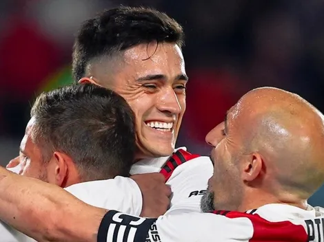 Pablo Solari en las nubes por su nuevo gol en River