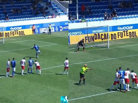 El tiro de la estatua: jugador inventa nueva forma de distraer al arquero