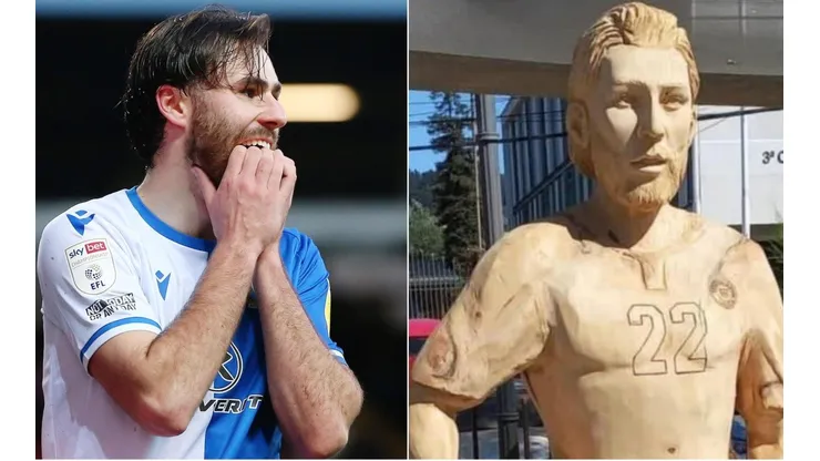 La estatua de Ben en Penco amaneció sin un brazo.