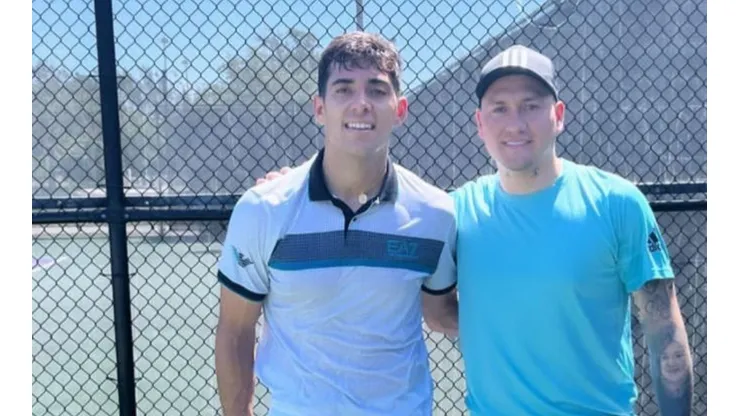 El encuentro en una cancha de tenis en Estados Unidos de los dos deportistas nacionales.