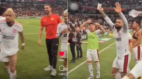 Gabigol con una cerveza festejando la clasificación del Flamengo