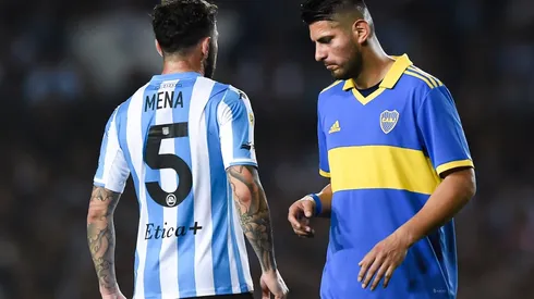 Carlos Zambrano terminó el partido ante Racing Club con una evidente muestra de haber sido golpeado por Darío Benedetto.