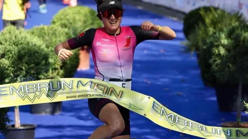 Bárbara Riveros en la meta