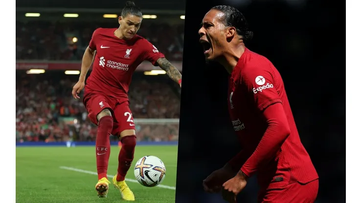 Núñez se llevó un rudo reto de uno de los capitanes del Liverpool, Van Dijk.