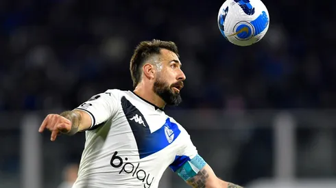 Lucas Pratto festeja la clasificación de Vélez Sarsfield a la semifinal de la Copa Libertadores.