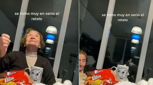Abuela se cae intentando imitar chilena de Lionel Messi