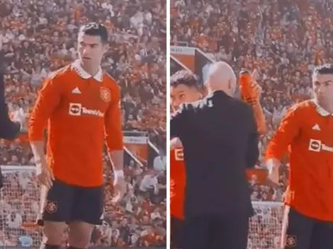 Surge video de CR7 teniendo tensa charla con el técnico Ten Hag