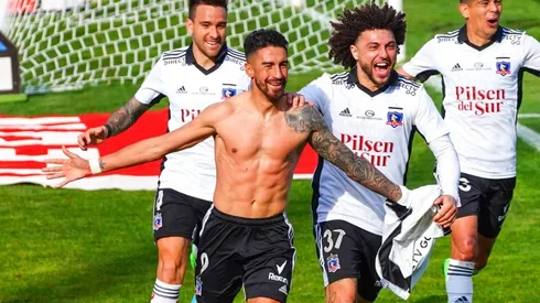 Lucero celebra el 3-1 ante la U