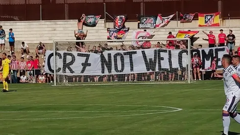 Los hinchas colchoneros no quieren a Cristiano Ronaldo.