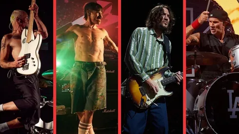 Red Hot Chili Peppers durante sus últimas presentaciones a través de Europa.