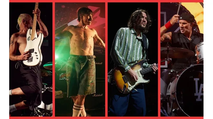 Red Hot Chili Peppers durante sus últimas presentaciones a través de Europa.