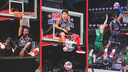 Algunos momentos del espectáculo de Harlem Globetrotters.