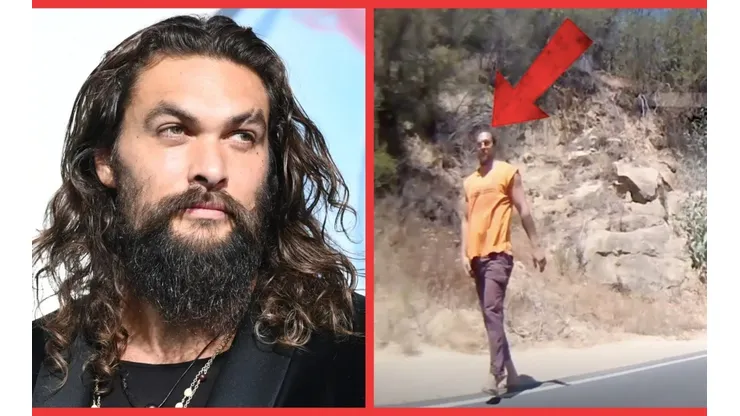 Jason Momoa en el lugar del accidente.