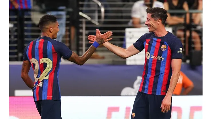 Lewandowski en su debut con el Barcelona