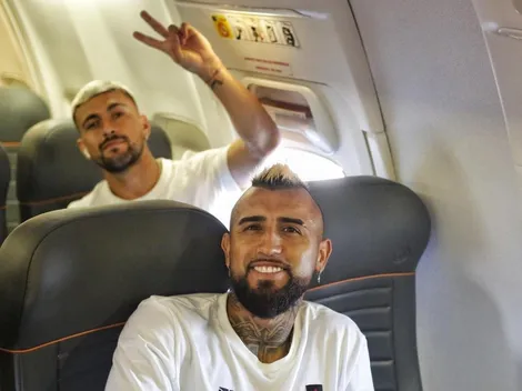 Con el King en el avión: Arturo Vidal viaja por su estreno en Flamengo