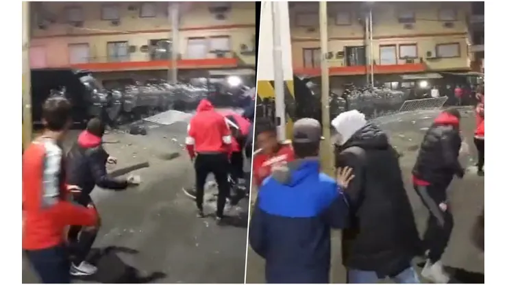 Hinchas de Independiente chocaron con las fuerzas policiales.
