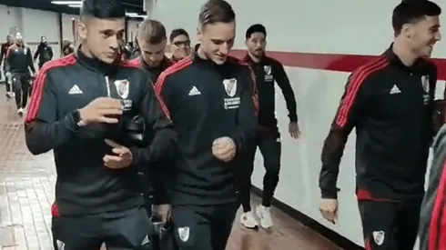 La llegada de Solari a su primer partido con River Plate.