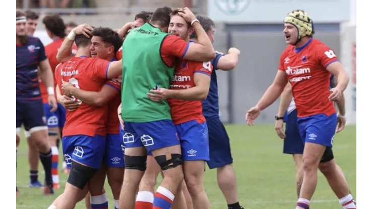 Los rugbistas chilenos tras vencer a EEUU