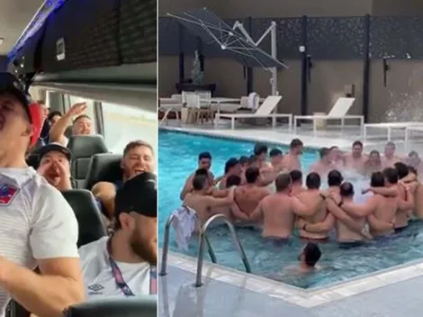 La celebración íntima de los rugbistas: locura en la piscina y en el bus