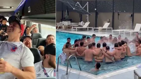 Los rugbistas chilenos celebran tras la clasificación al Mundial