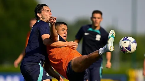Alexis Sánchez trabaja en la pretemporada del Inter de Milán.