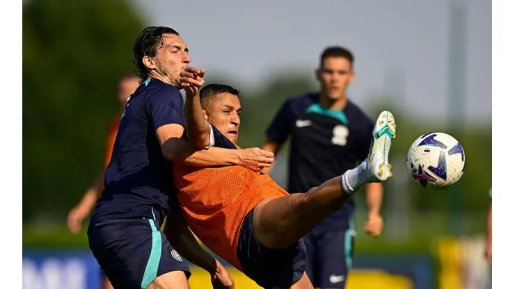 Alexis Sánchez trabaja en la pretemporada del Inter de Milán.