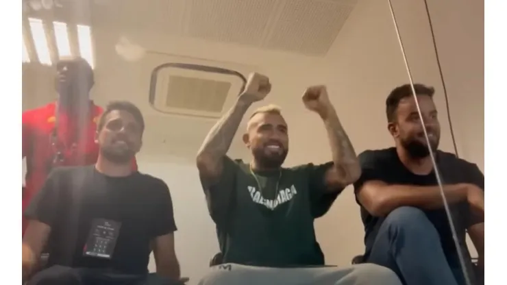 Vidal celebró efusivamente la clasificación de Flamengo en Copa Brasil