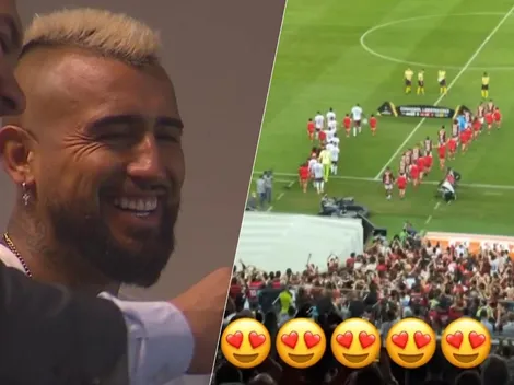 Vidal es pura alegría: enamorado de la hinchada de Flamengo